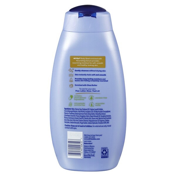slide 4 of 5, Nivea Shea Butter Nourishing Body Wash, 20 Fl Oz Bottle, 20 fl oz