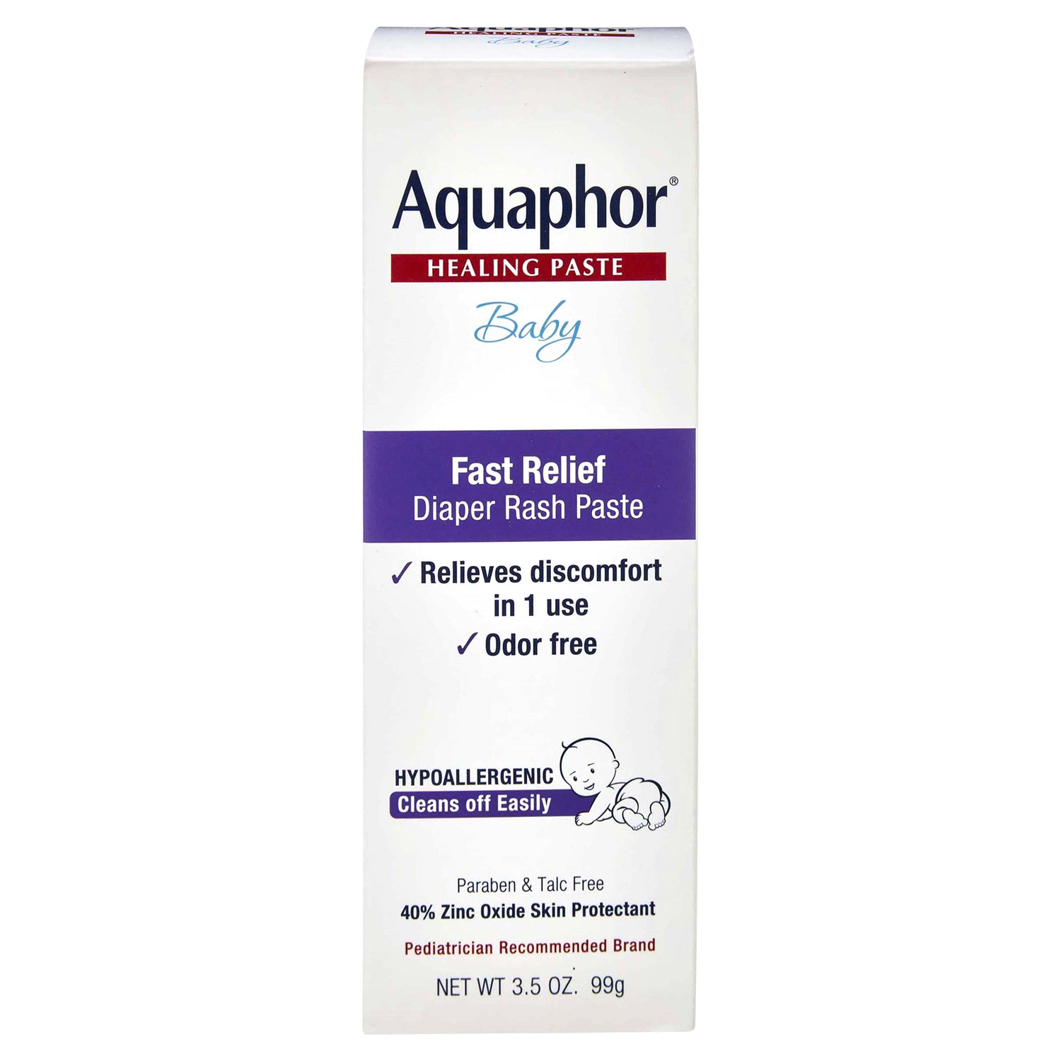 slide 1 of 2, Aquaphor Baby Fast Relief Diaper Rash Paste 3.5 oz, 3.5 oz