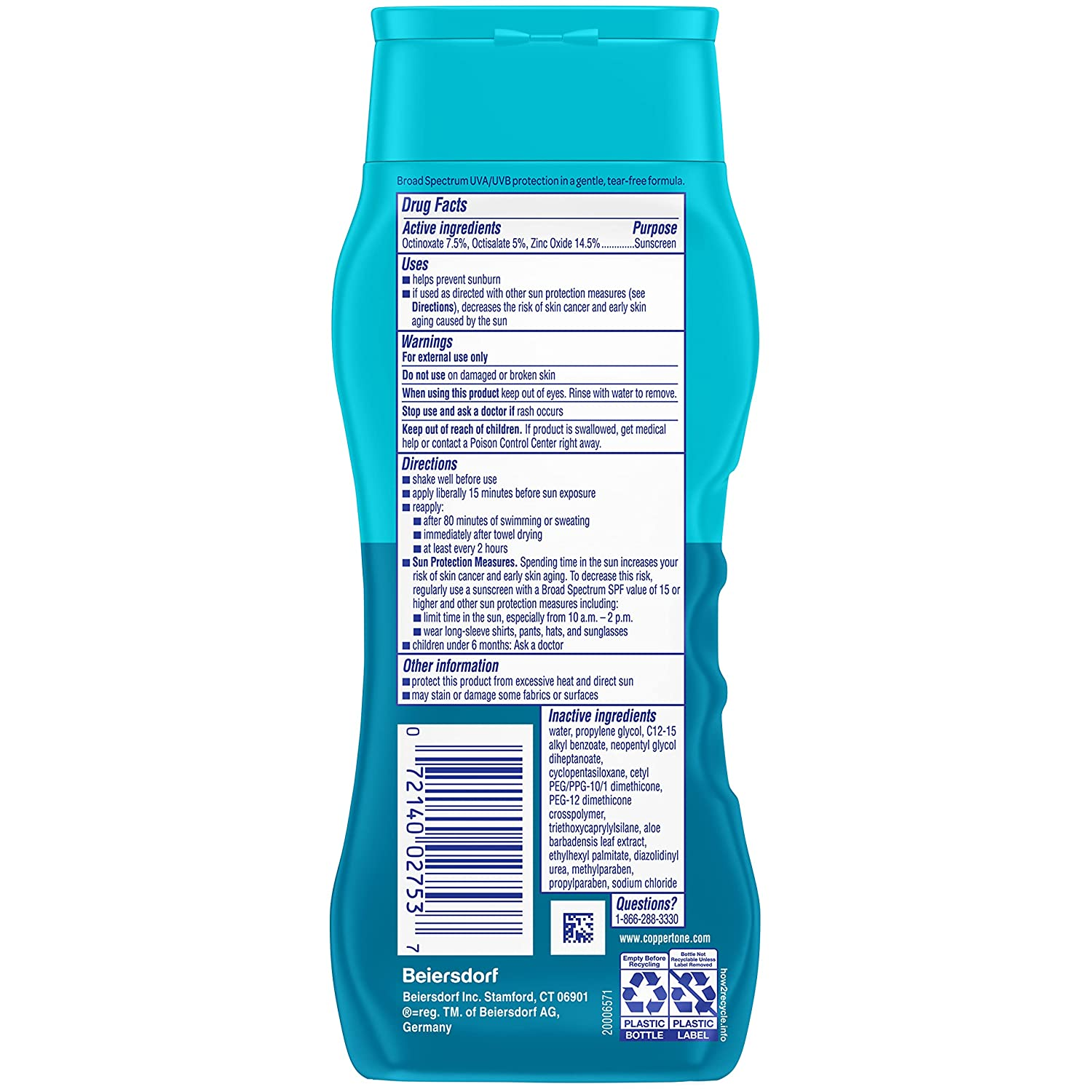 slide 3 of 3, Coppertone Kids Tear Free Sunscreen SPF 50 Mineral Lotion, 8 fl. oz. (Upsize) (New UPC), 8 oz