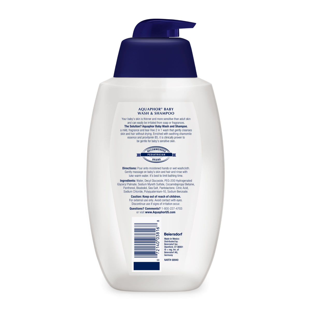slide 2 of 2, Aquaphor Unscented Baby Wash and Shampoo - 25.4oz, 25.4 oz