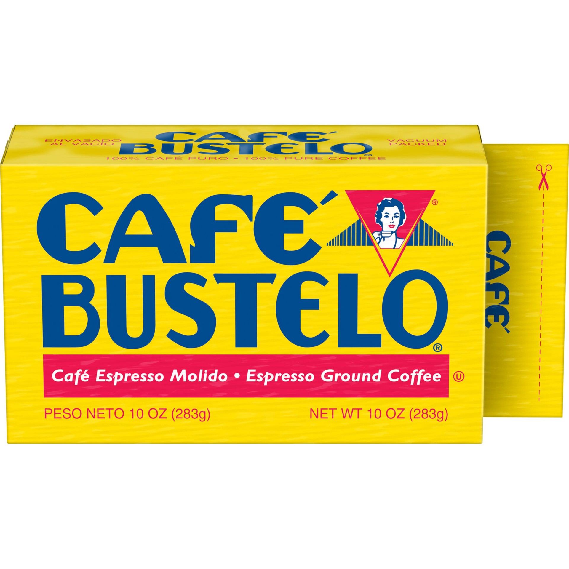 slide 1 of 9, Café Bustelo, Espresso Style Dark Roast Ground Coffee, Vacuum-Packed 10 oz. Brick, 10 oz