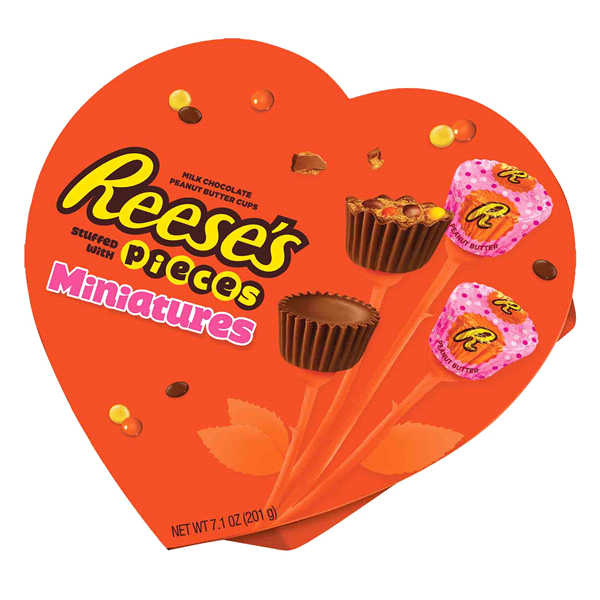 slide 1 of 1, Reese's Peanut Butter Cups Stuffed with Pieces Heart Valentine's Day Box, 7.1 oz