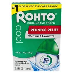 Rohto Cool Relief, Redness Reliever Lubricant Eye Drops, 0.4 fl oz Bottle