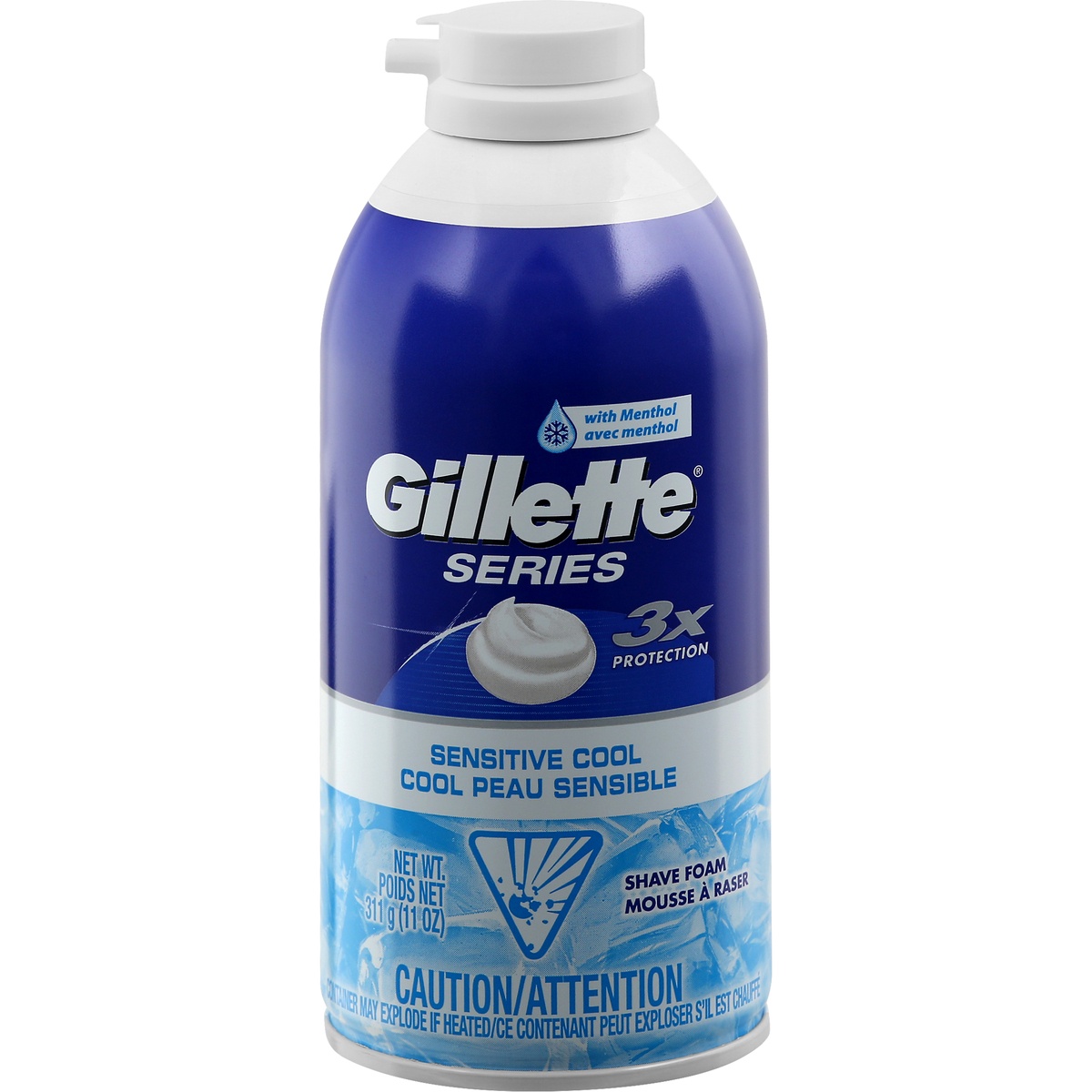 slide 1 of 2, Gillette Series Sensitive Cool Shaving Foam, 11 oz