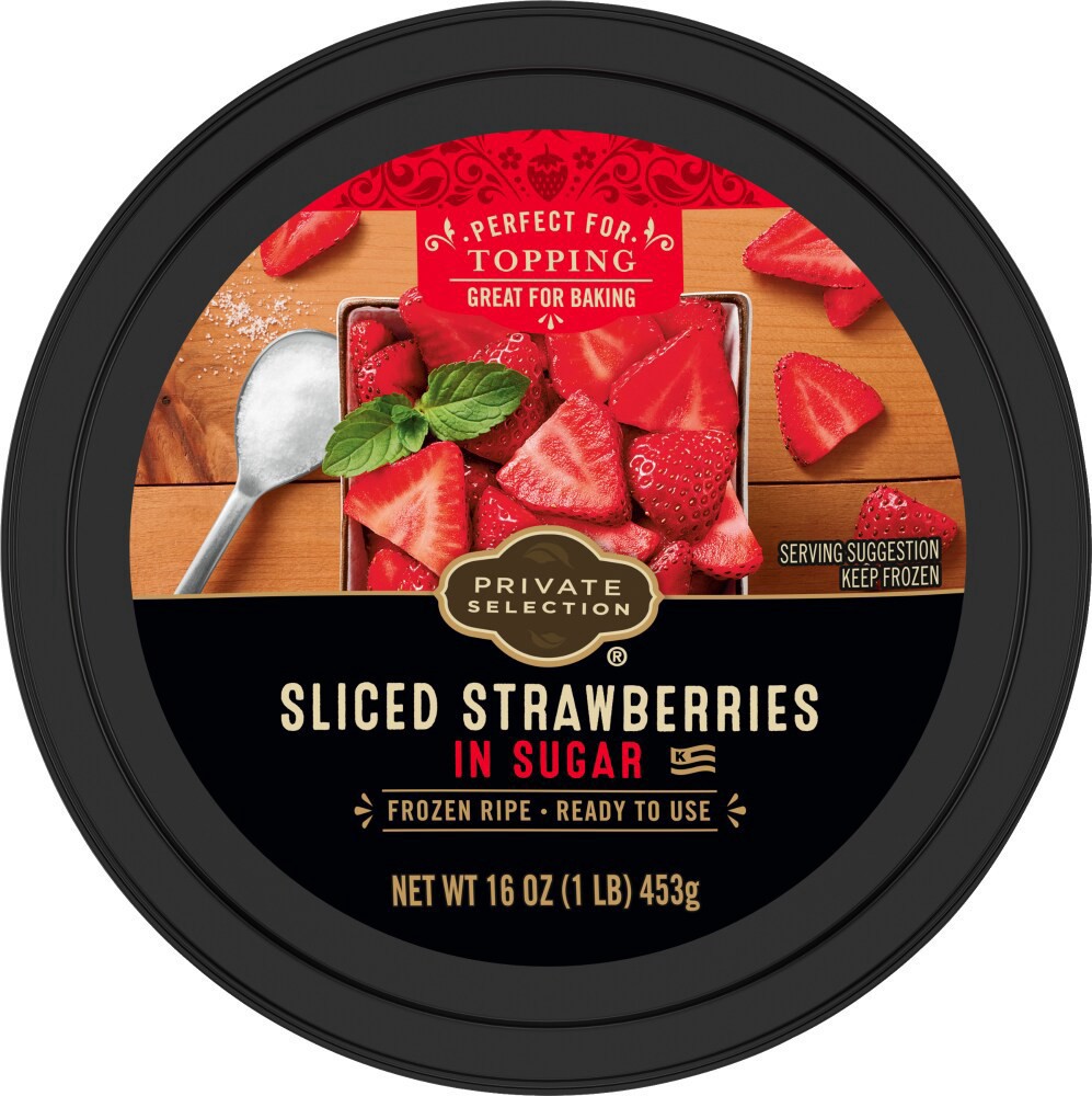 slide 5 of 6, Private Selection Frozen Sliced Strawberries In Sugar, 16 oz