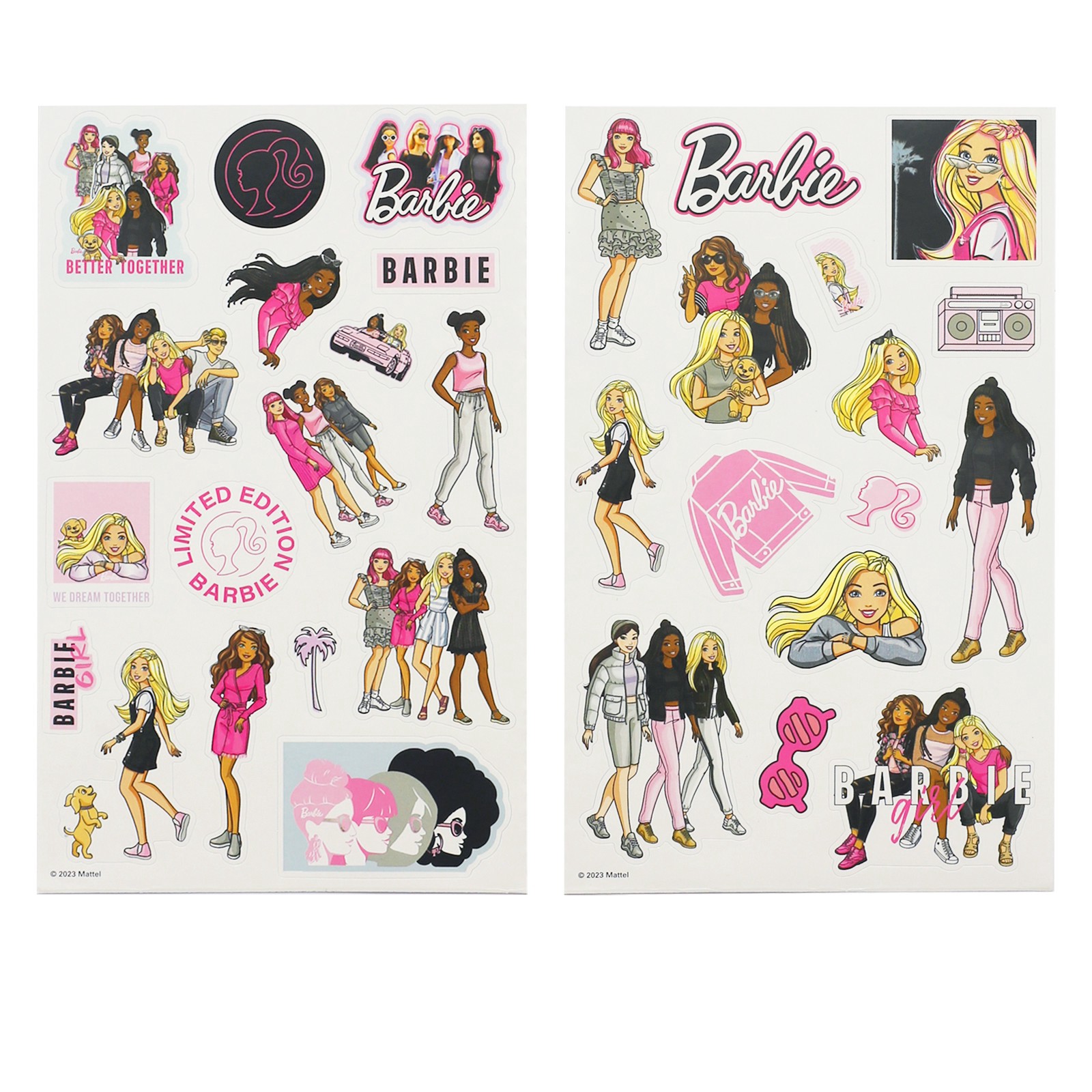 slide 3 of 3, Trends International Barbie Core Stickers, 4.25 in x 8.25 in