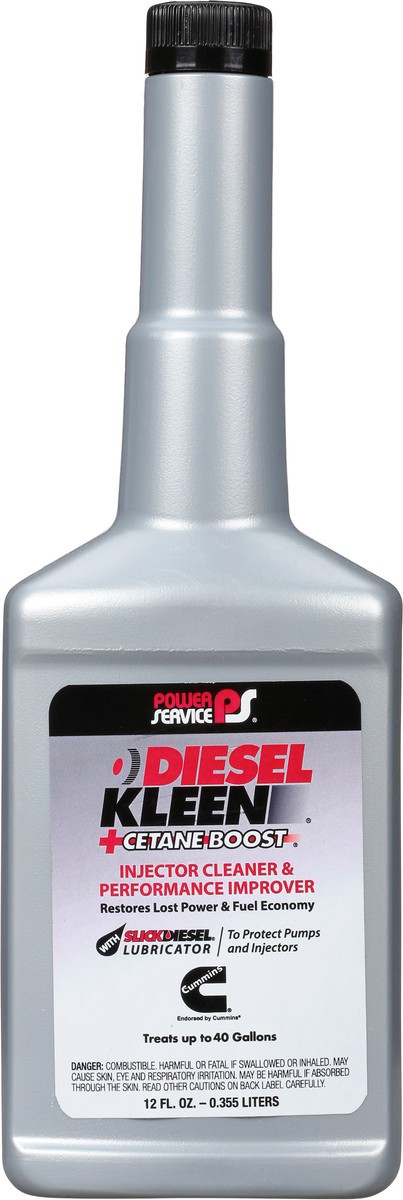 slide 10 of 11, Power Service Diesel Kleen +Cetane Boost Injector Cleaner & Performance Improver 12 oz, 12 oz