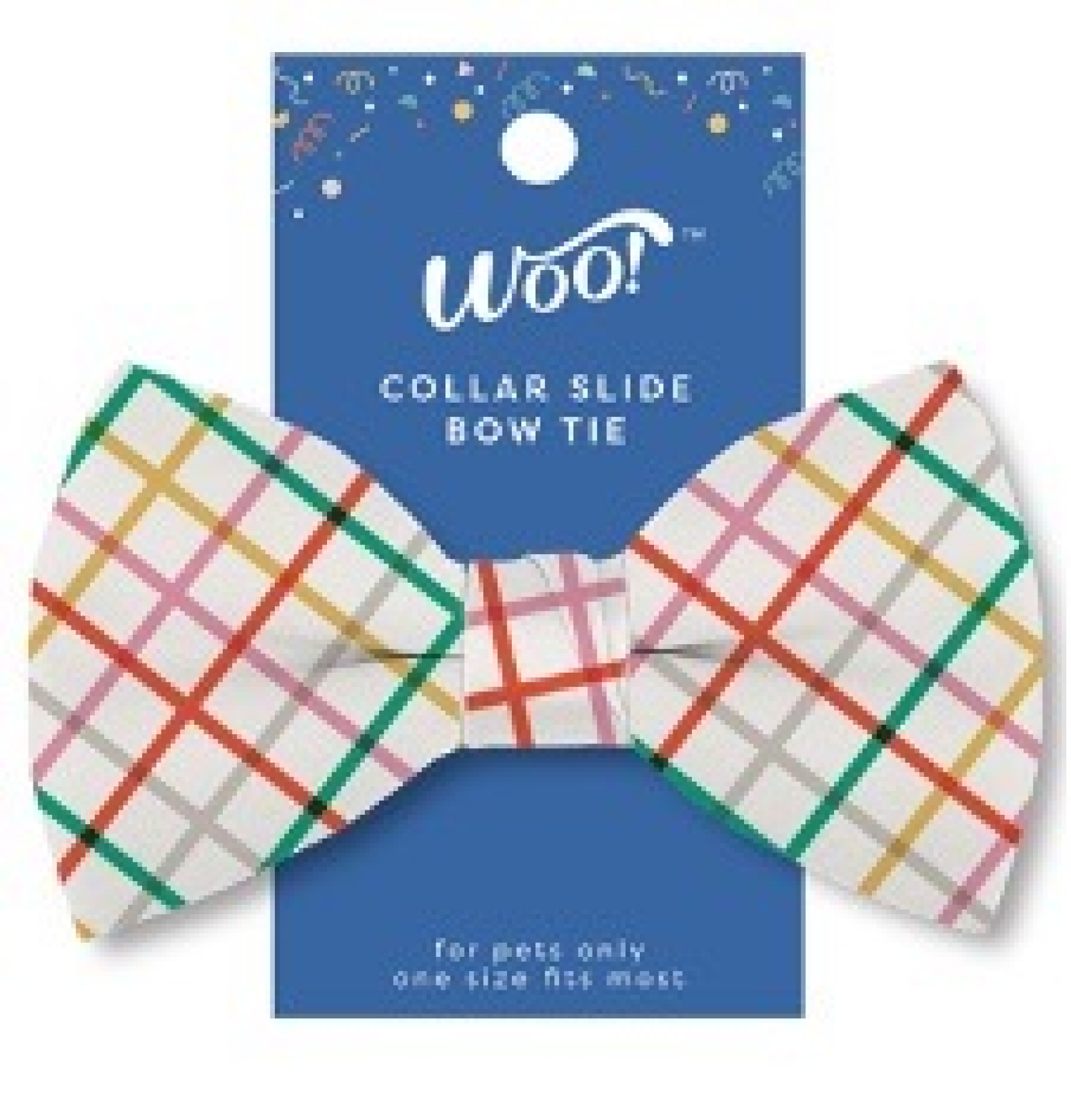 slide 1 of 1, Woo! Pets Bowtie Plaid - One Size Fits All, 1 ct