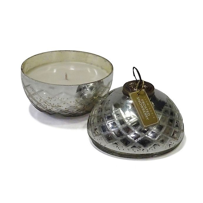 slide 2 of 2, Zodax Small Ornament Jar Candle - Silver, 1 ct