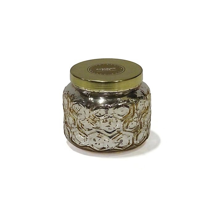 slide 1 of 2, Zodax Embossed Scented Small Candle with Gold Lid - Gold, 1 ct