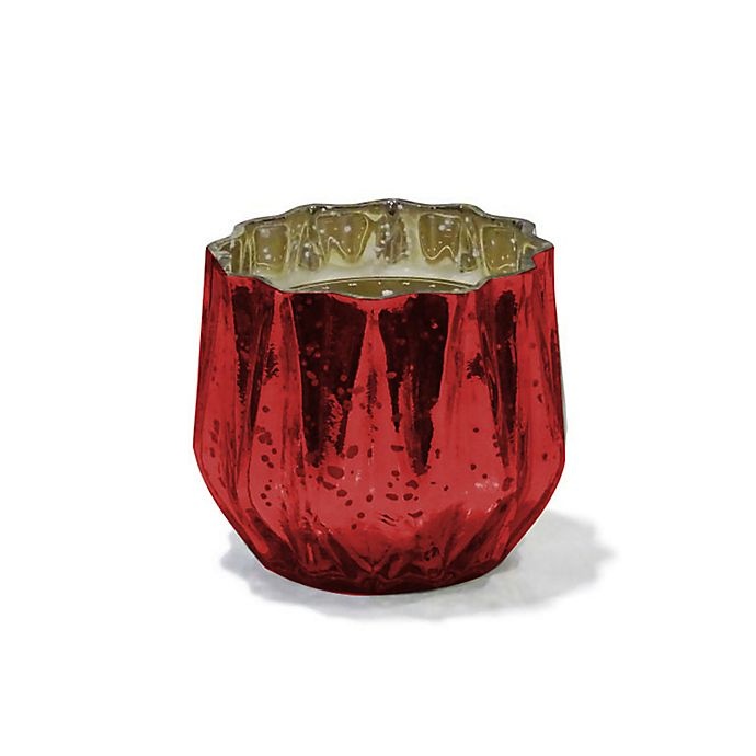 slide 1 of 2, Zodax Tulip Antique Glass Jar Candle - Red, 1 ct