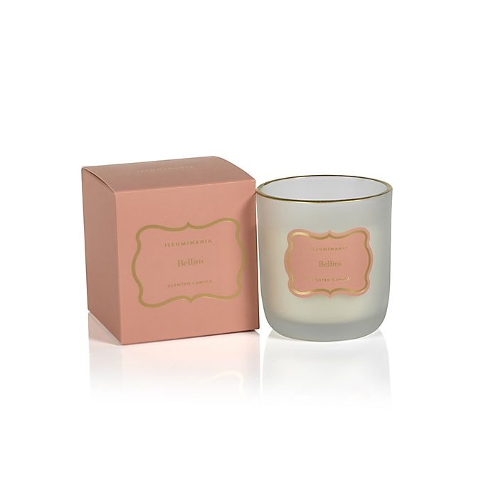slide 1 of 1, Zodax Bellini Small Frosted Candle Jar with Gold Rim - Clay, 1 ct