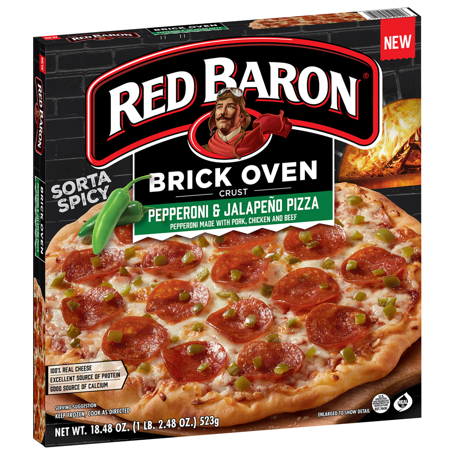 slide 4 of 6, Red Baron Brick Oven Pepp & Jalepeno 18.48 oz, 18.48 oz