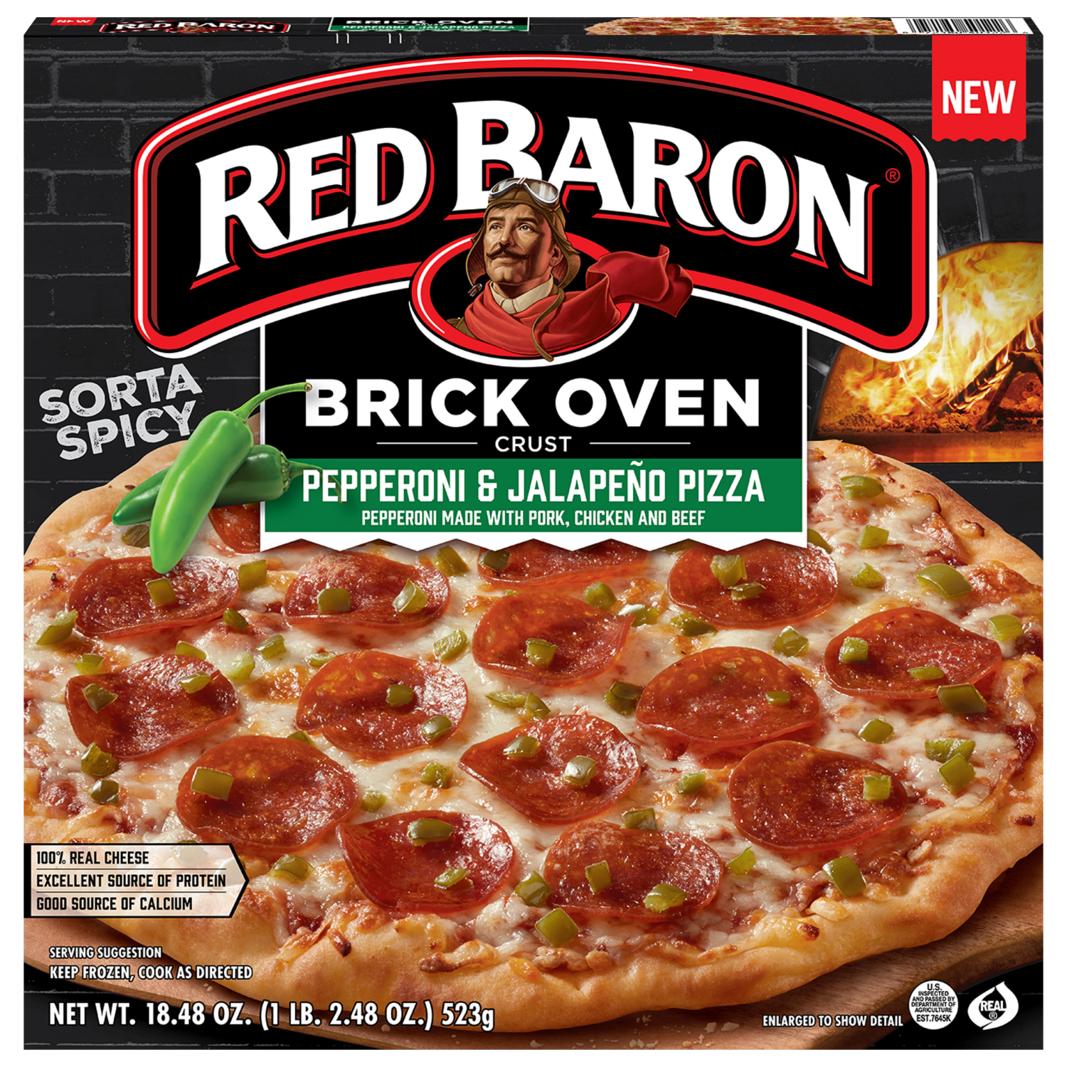 slide 1 of 6, Red Baron Brick Oven Pepp & Jalepeno 18.48 oz, 18.48 oz