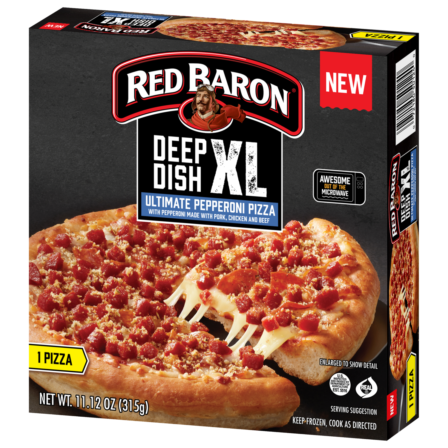 slide 5 of 6, Red Baron Deep Dish Ultimate Pepperoni XL Pizza 1 Each, 1 ct