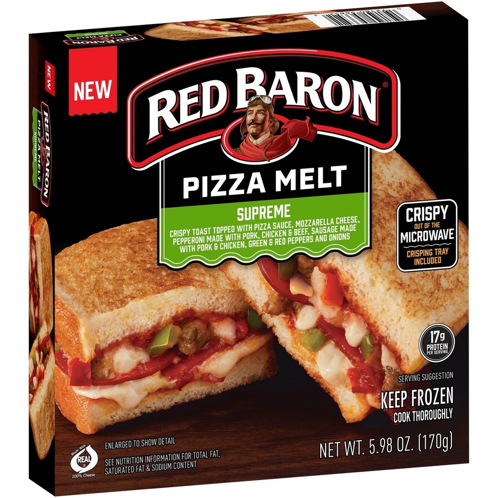 slide 4 of 6, Red Baron Supreme Pizza Melt, 5.98 oz