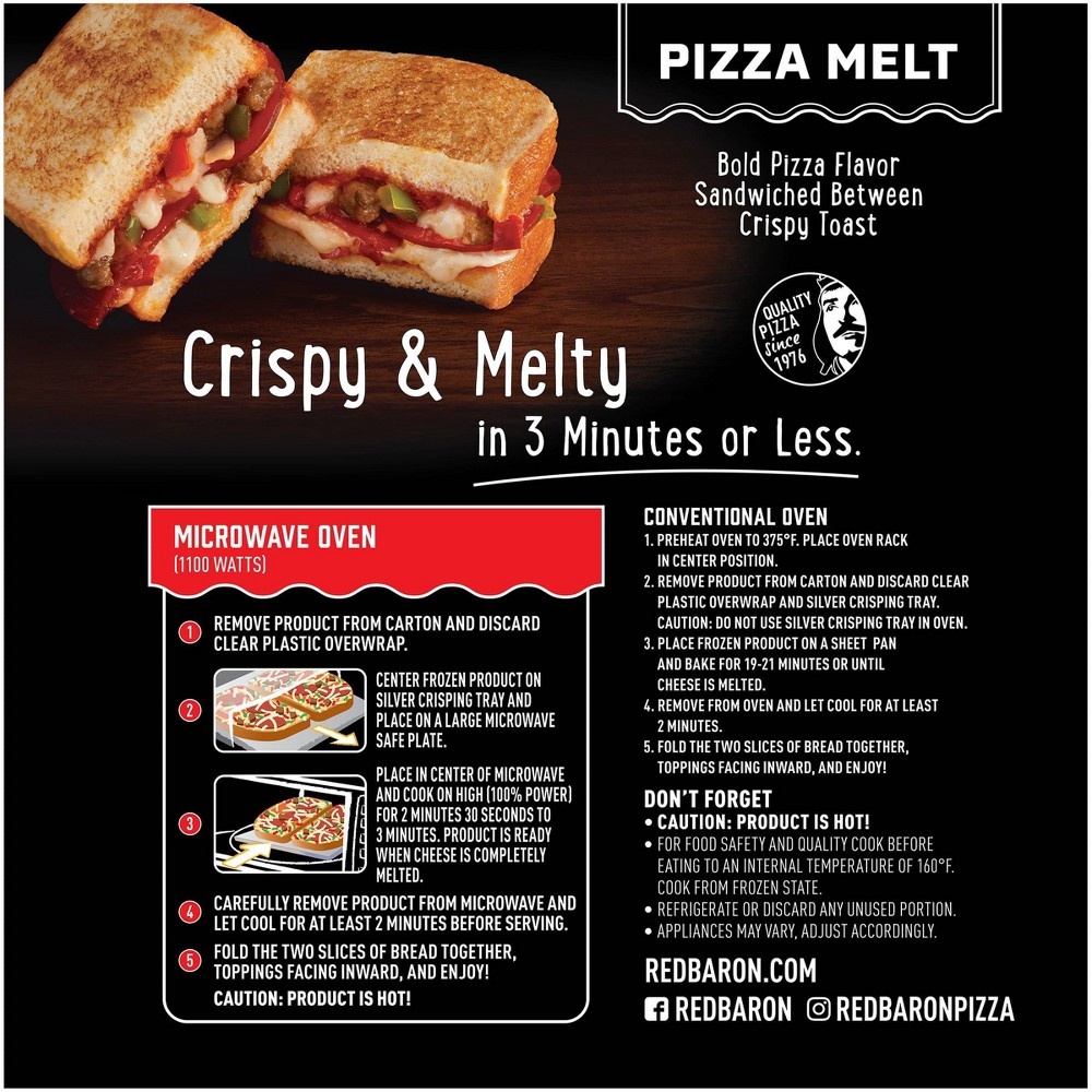 slide 3 of 6, Red Baron Supreme Pizza Melt, 5.98 oz