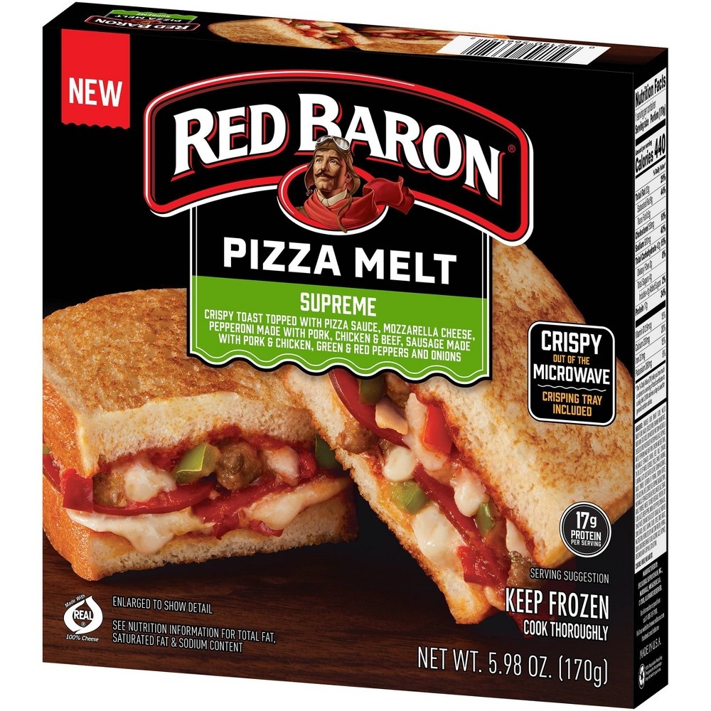 slide 6 of 6, Red Baron Supreme Pizza Melt, 5.98 oz
