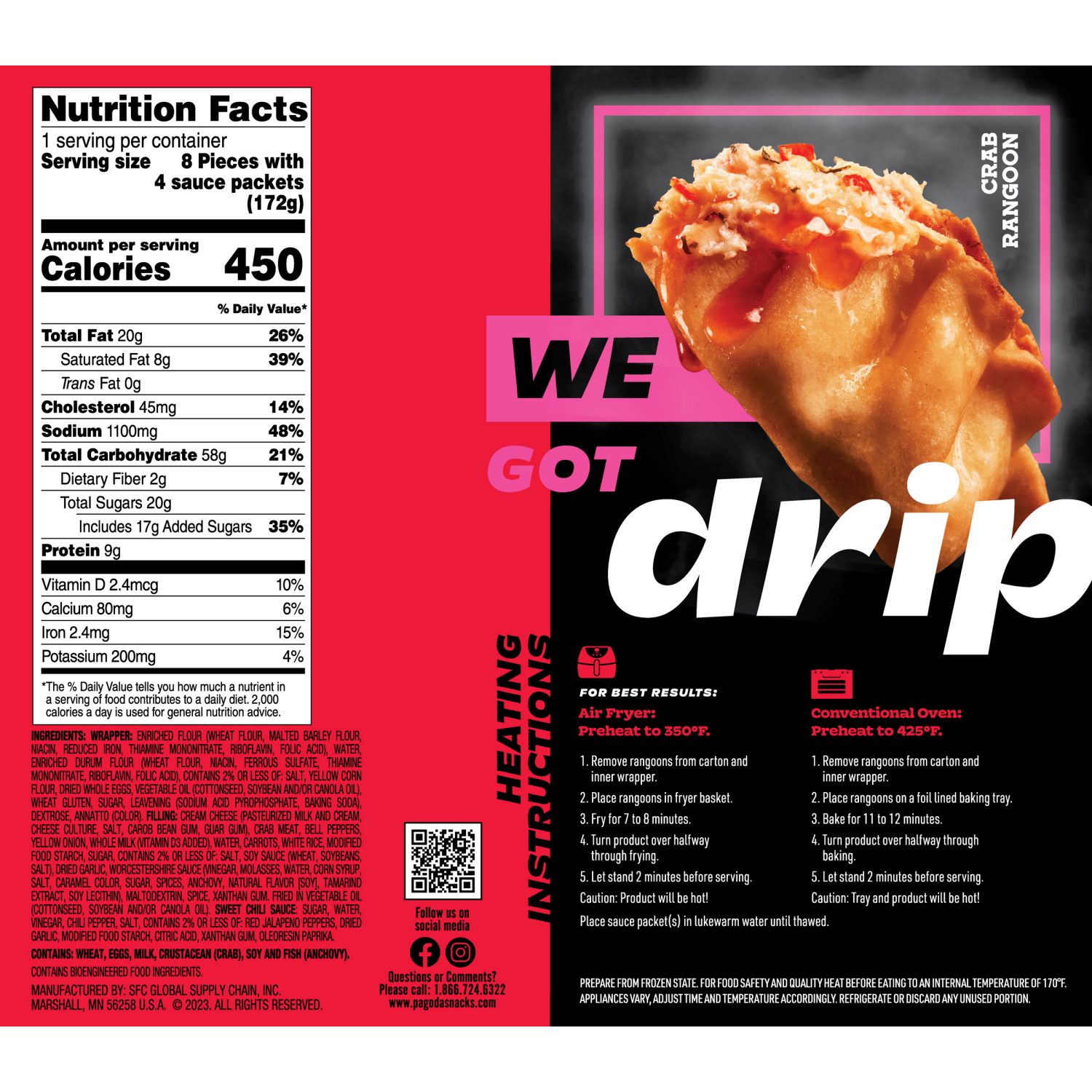 slide 2 of 8, Pagoda Express Crab Rangoon 6.07 oz, 6.06 oz