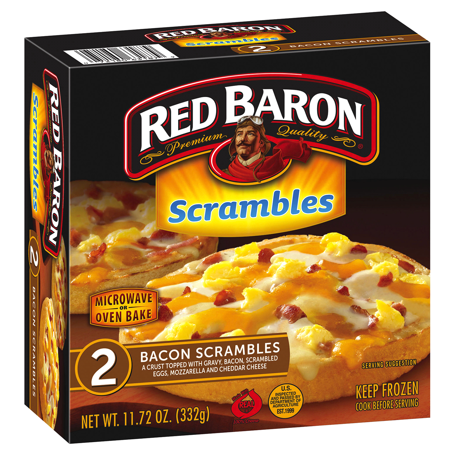 slide 4 of 5, Red Baron Breakfast Scrambles Bacon, Egg and Cheese Pizzas 2 ea, 2 ct