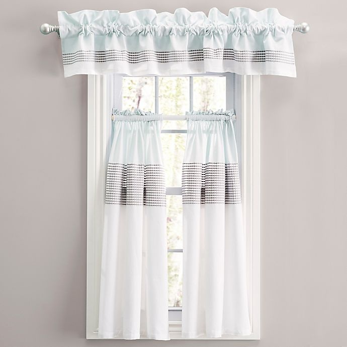 slide 1 of 1, Nora Rod Pocket Window Curtain Tier Pair - Grey/Seaglass, 45 in