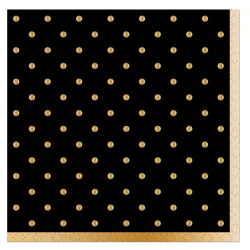 Design Design Black/Gold Swiss Dots Beverage Napkin