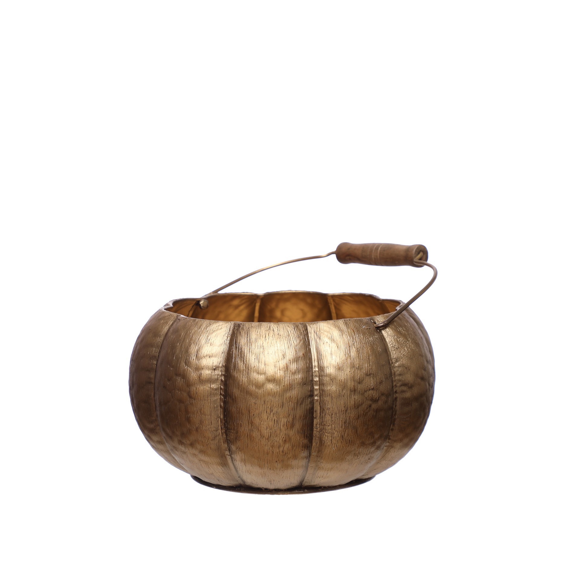 slide 3 of 3, Gold Pumpkin Decorative Container By Ashland, 6.75 in x 6.75 in x 4.375 in