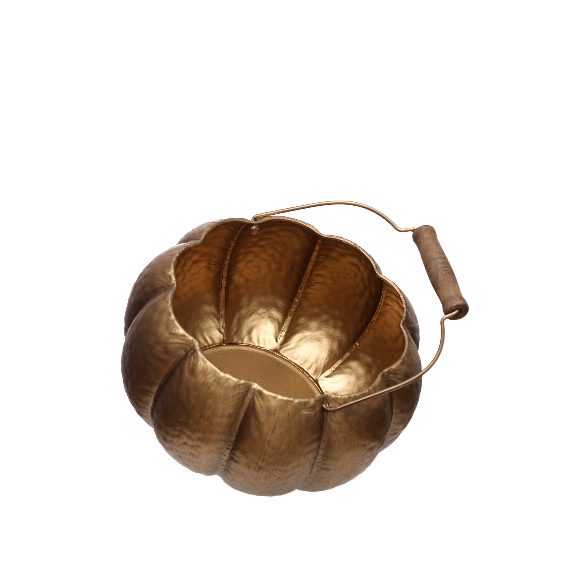 slide 2 of 3, Gold Pumpkin Decorative Container By Ashland, 6.75 in x 6.75 in x 4.375 in