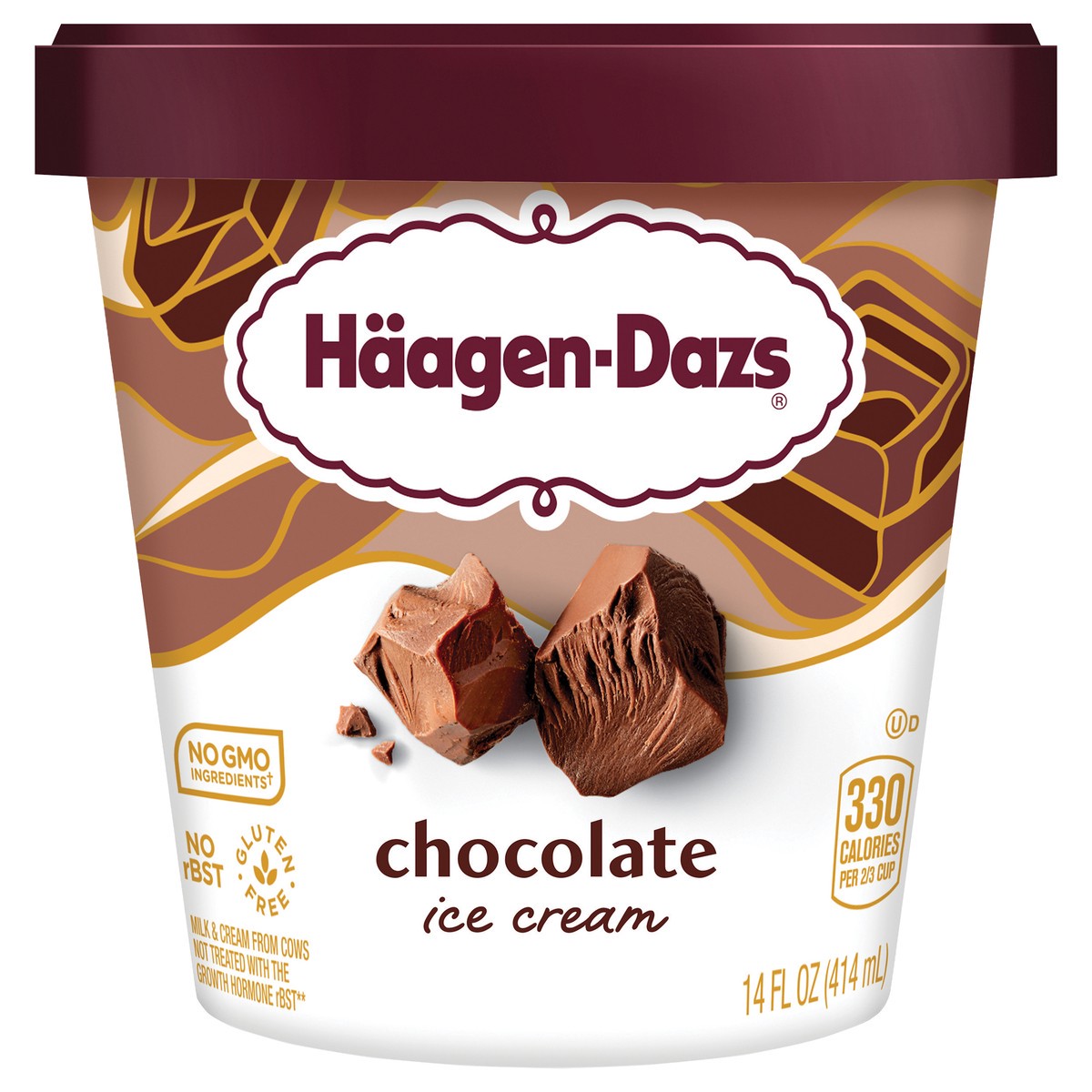 slide 1 of 9, Häagen-Dazs Chocolate Ice Cream, 14 fl oz