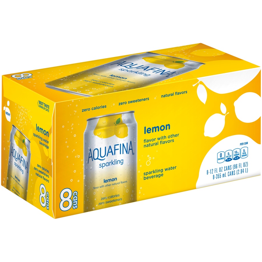 slide 2 of 3, Aquafina Sparkling Lemon /, 8 ct; 12 fl oz