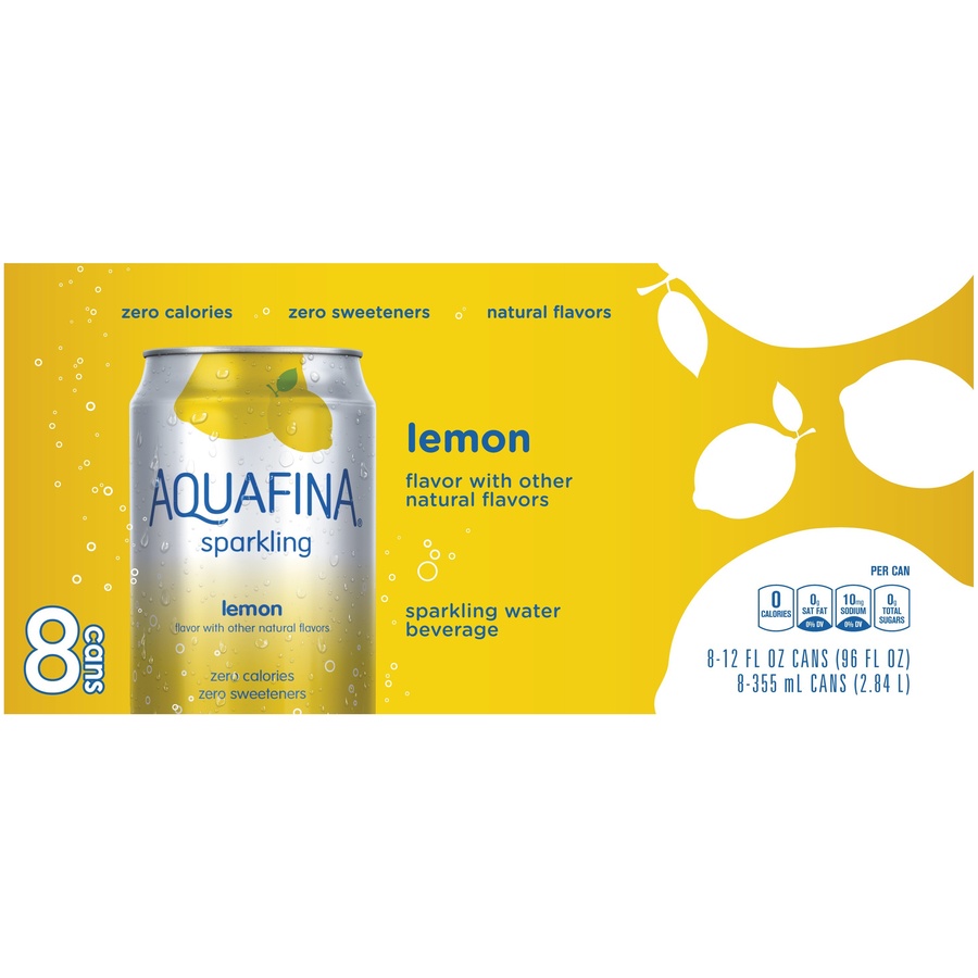 slide 1 of 3, Aquafina Sparkling Lemon /, 8 ct; 12 fl oz