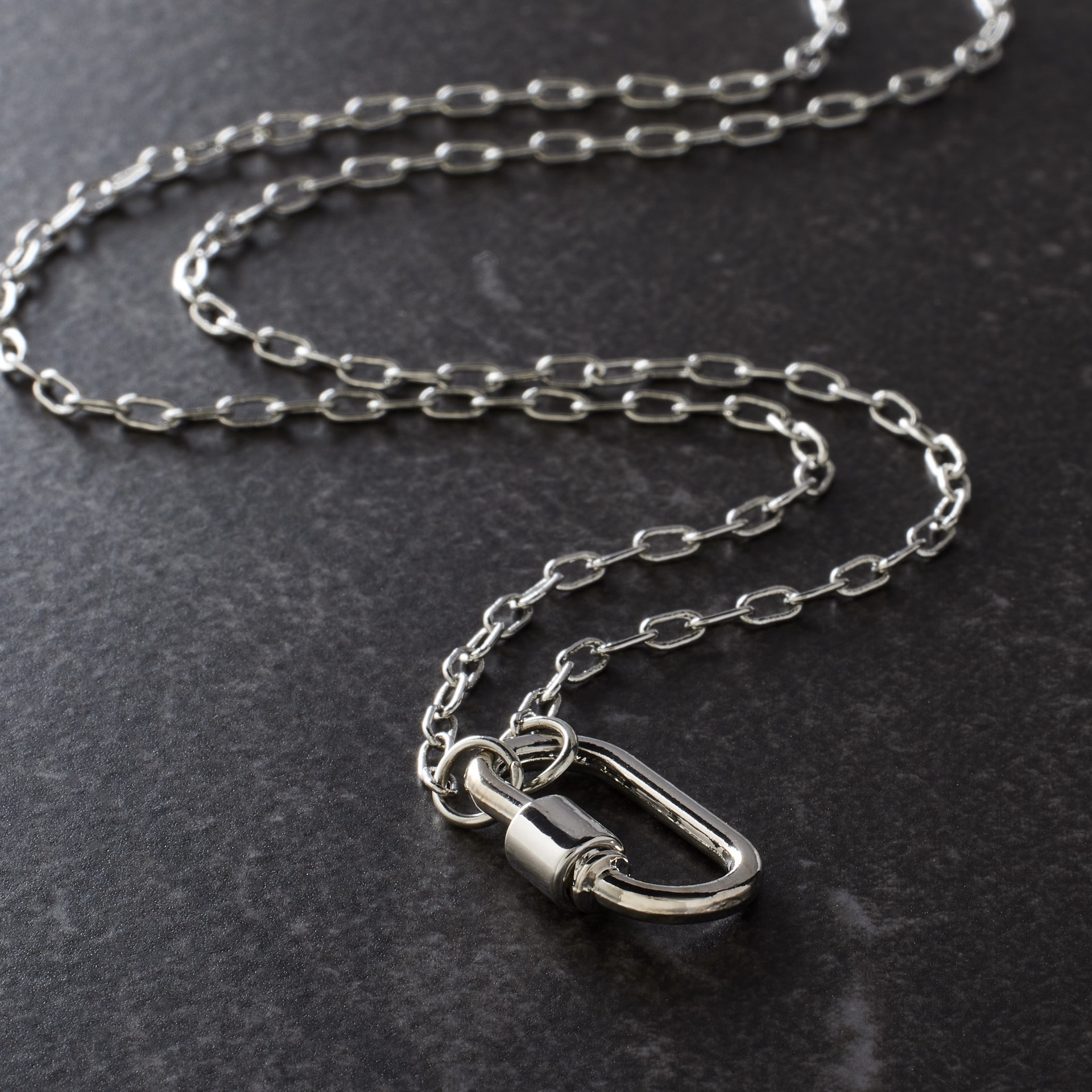 slide 3 of 3, 18" Rhodium Paperclip Necklace By Bead Landing, 18 in