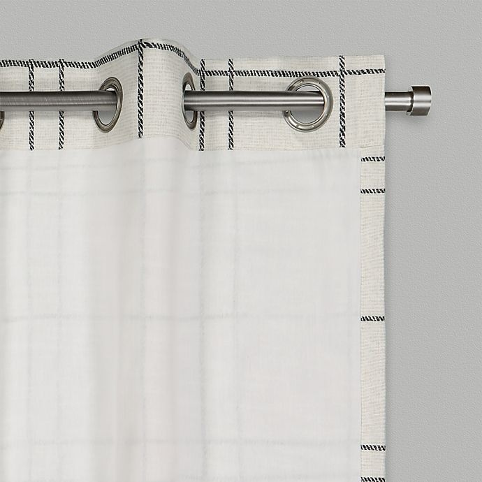 slide 3 of 8, Mercantile Altura Plaid Grommet Window Panel - Ivory, 63 in