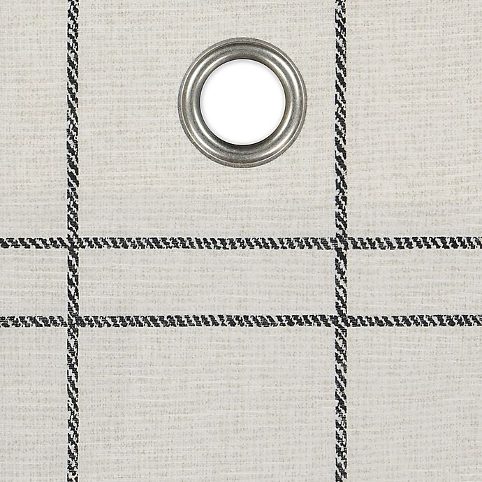 slide 4 of 8, Mercantile Altura Plaid Grommet Window Panel - Ivory, 63 in