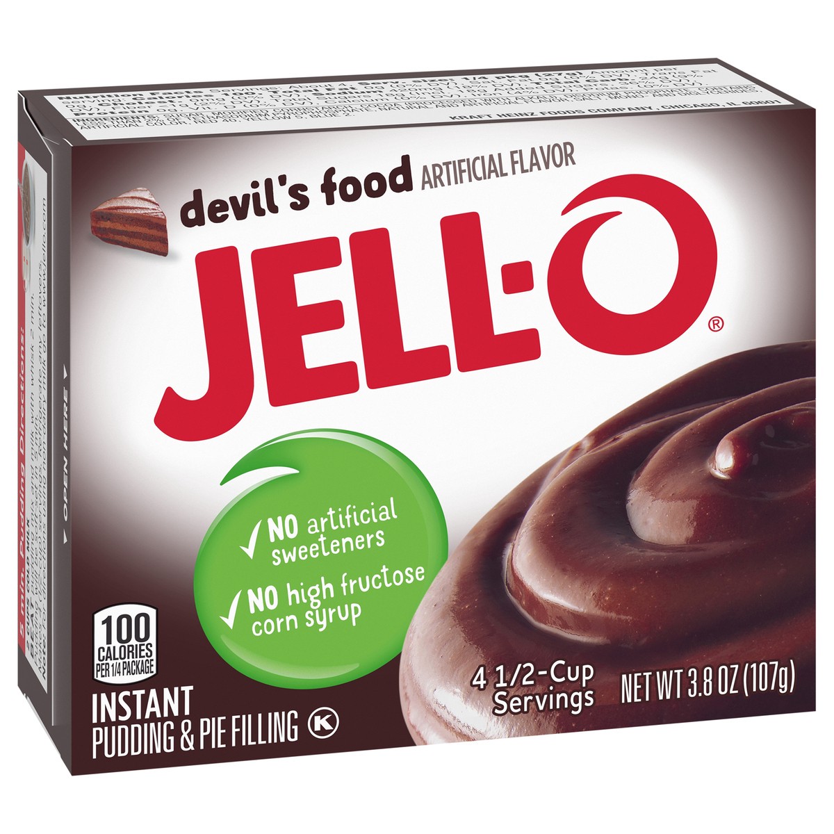 slide 5 of 9, Jell-O Devil's Food Instant Pudding & Pie Filling Mix, 3.8 oz Box, 3.8 oz