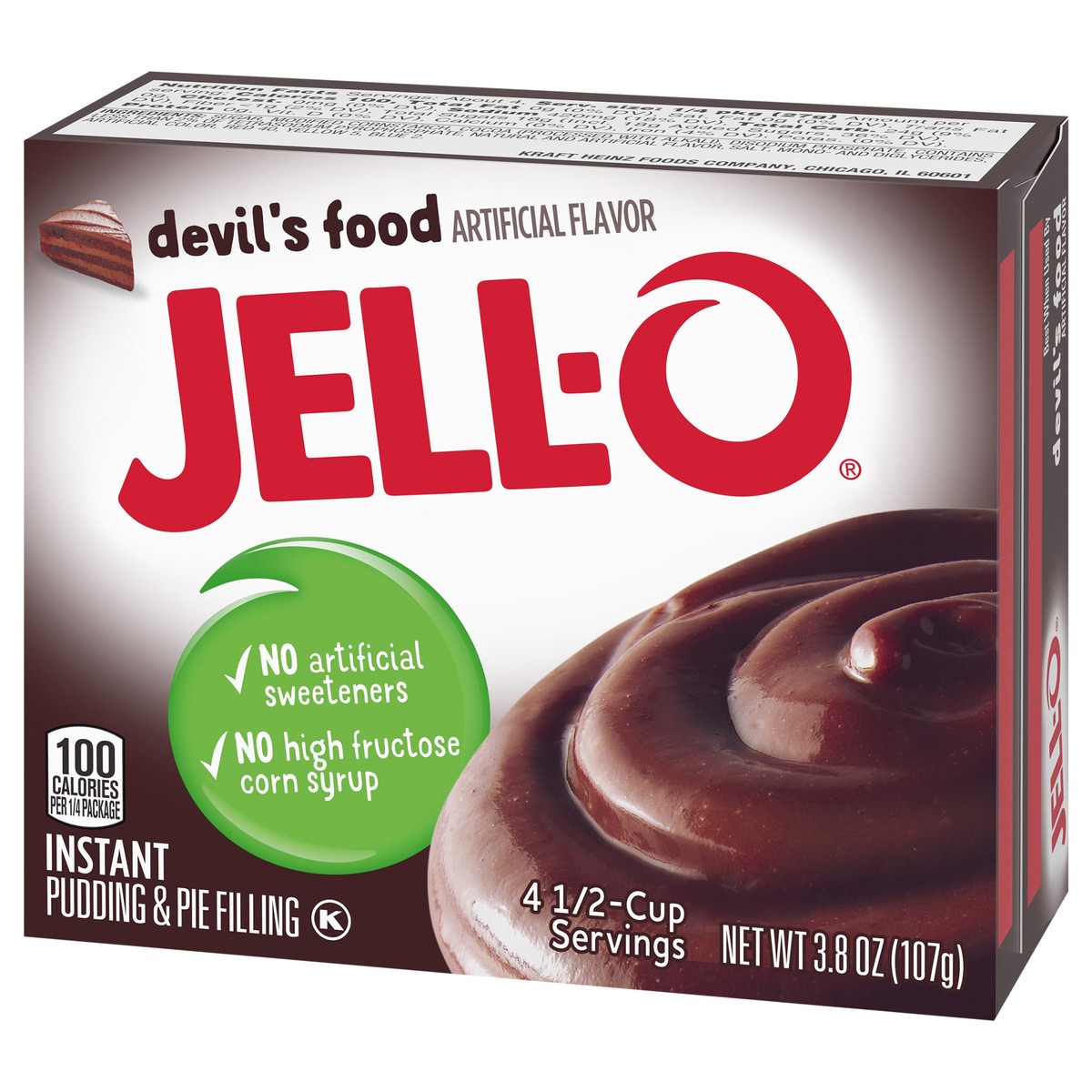 slide 6 of 9, Jell-O Devil's Food Instant Pudding & Pie Filling Mix, 3.8 oz Box, 3.8 oz