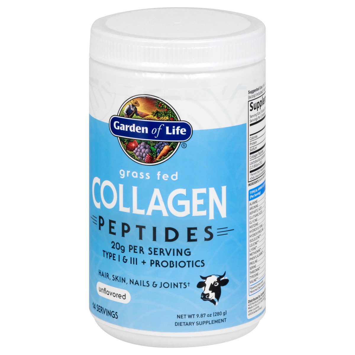 slide 3 of 9, Garden of Life Unflavored Collagen Peptides 9.87 oz, 9.87 oz