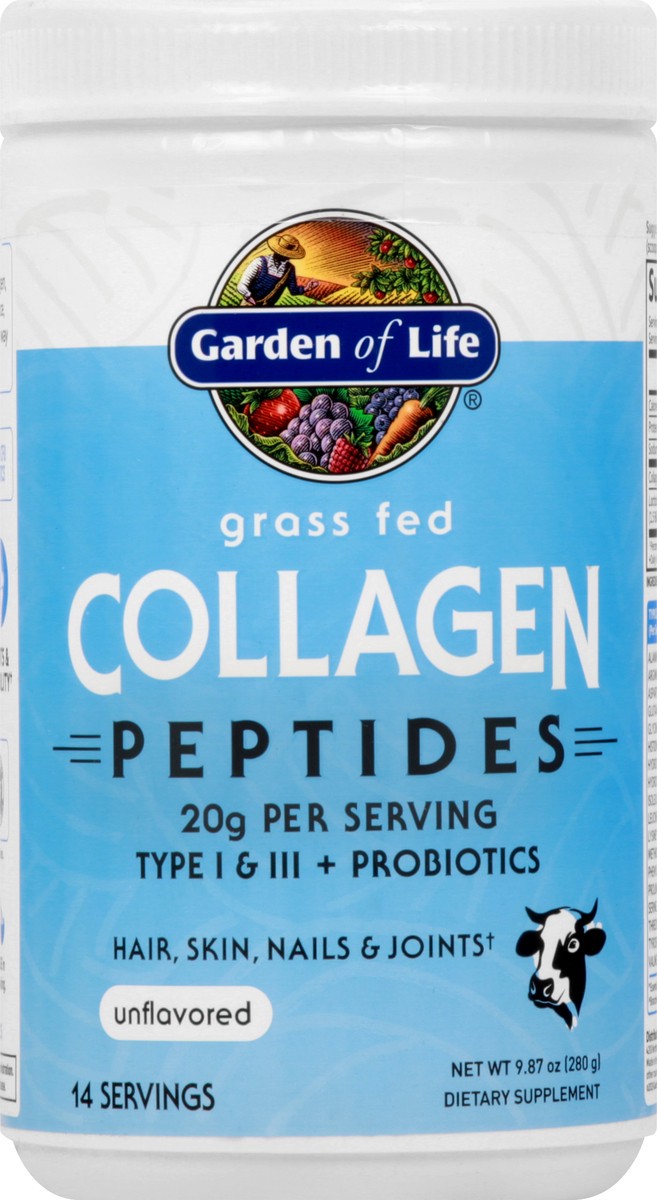 slide 1 of 9, Garden of Life Grass Fed Collagen Peptides Dietary Supplement - 9.87oz, 9.87 oz