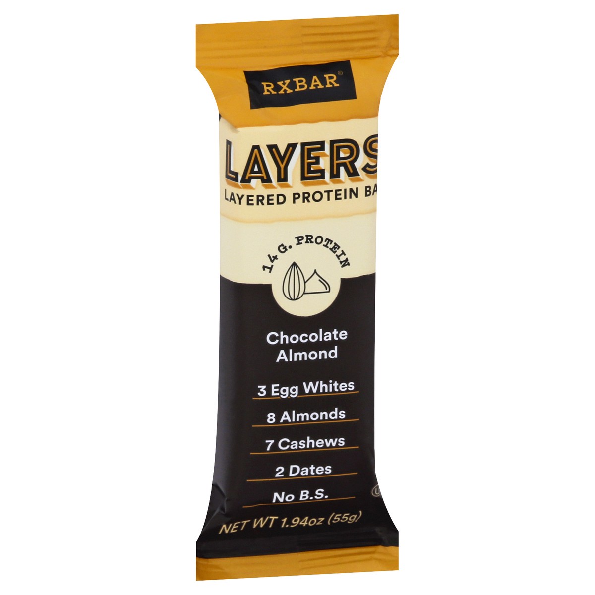 slide 2 of 9, RXBAR Layers Layered Protein Bar, Chocolate Almond, 1.94 oz, 1.94 oz