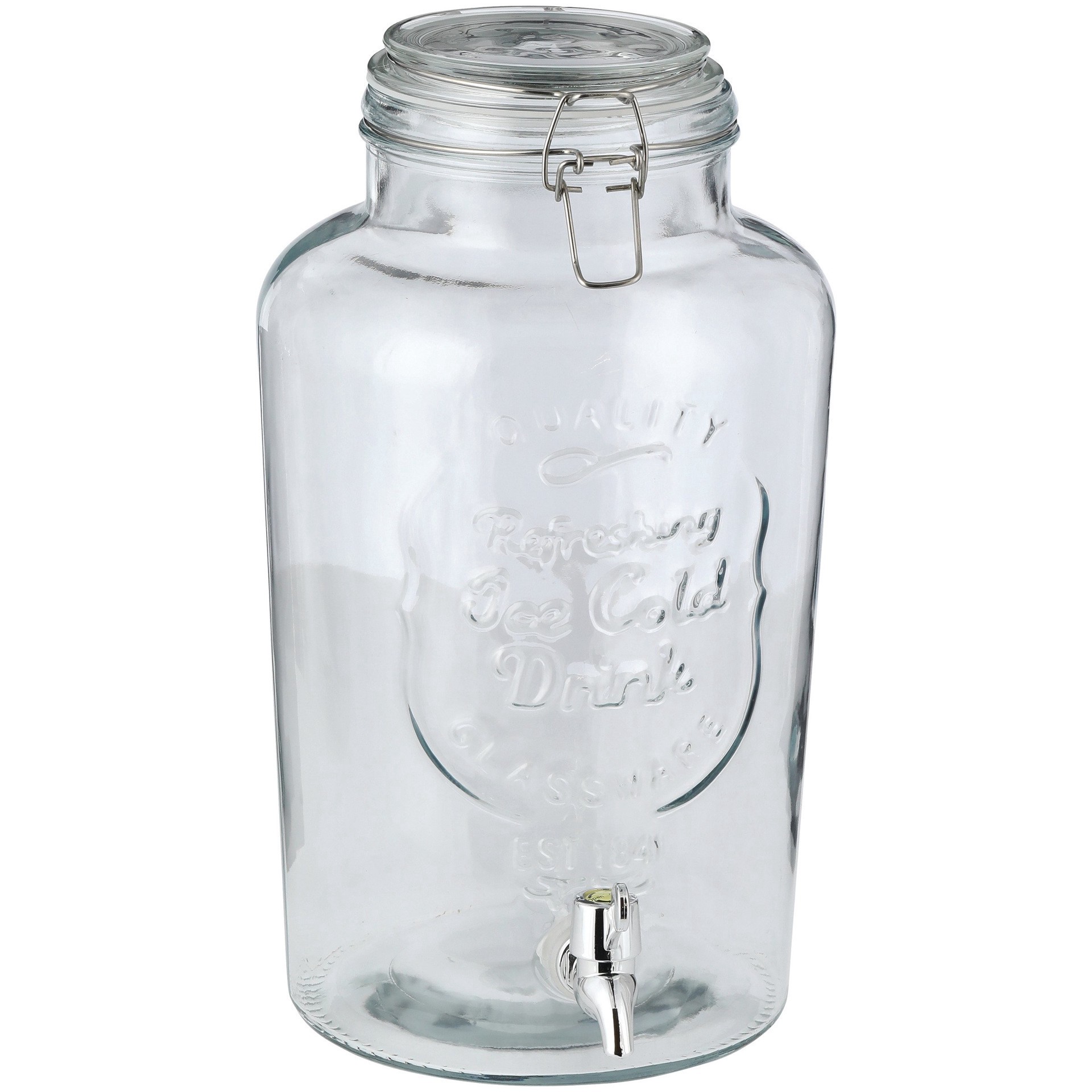 slide 1 of 1, our goods Mason Glass Dispenser, 8 liter