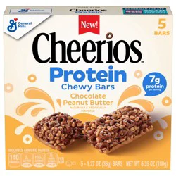Cheerios Protein Chewy Bars, Snack Bars, Chocolate Peanut Butter, 5 Ct, 6.35 oz