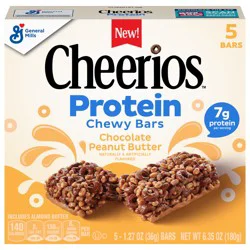 Cheerios Protein Chewy Bars, Snack Bars, Chocolate Peanut Butter, 5 Ct, 6.35 oz