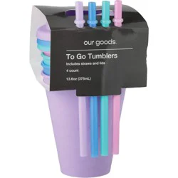 our goods To Go Tumblers with Straws - Multi Color