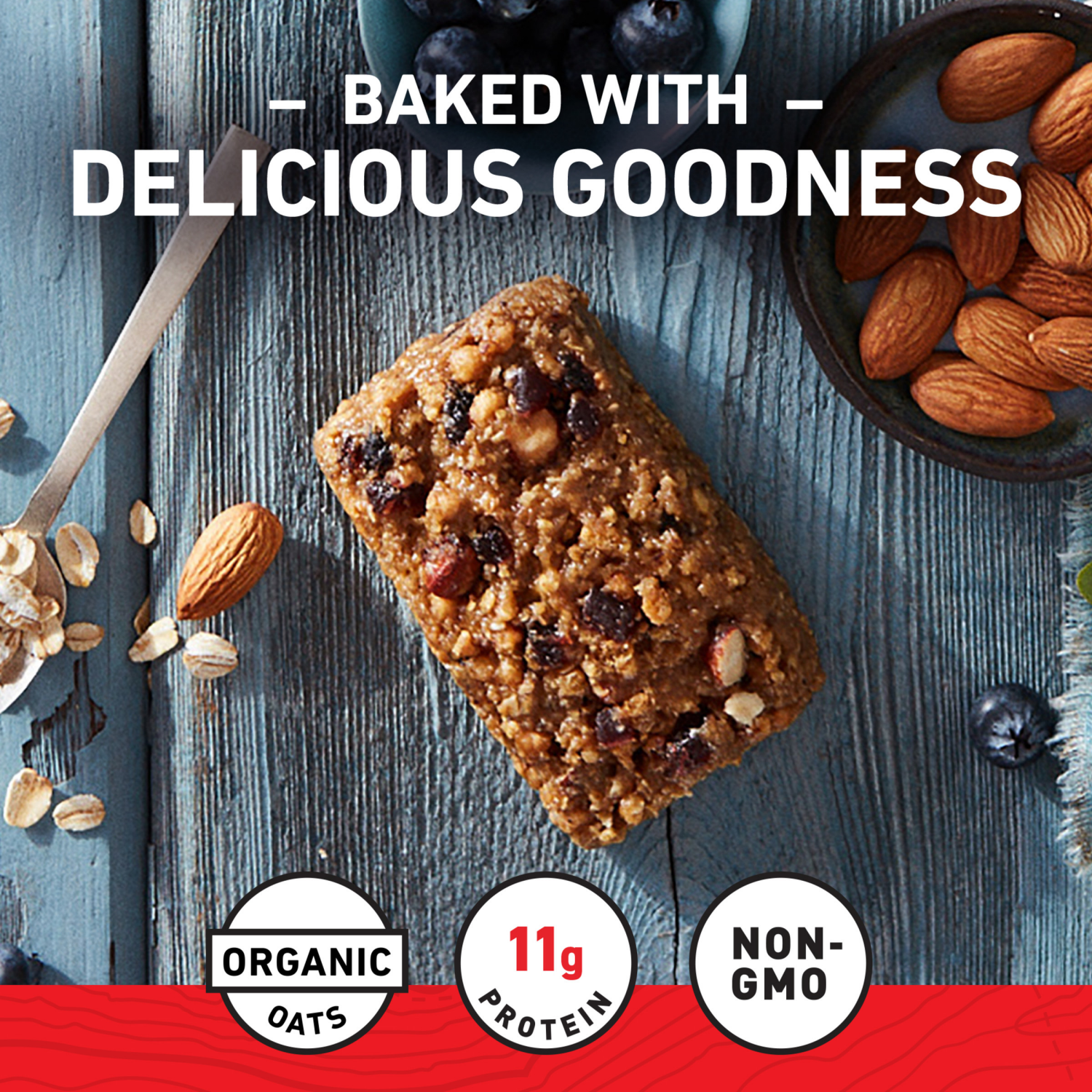 slide 2 of 8, CLIF BAR - Blueberry Almond Crisp - Made with Organic Oats - Energy Bars - Non-GMO - Plant Based Protein Bars (5 Pack), 5 ct