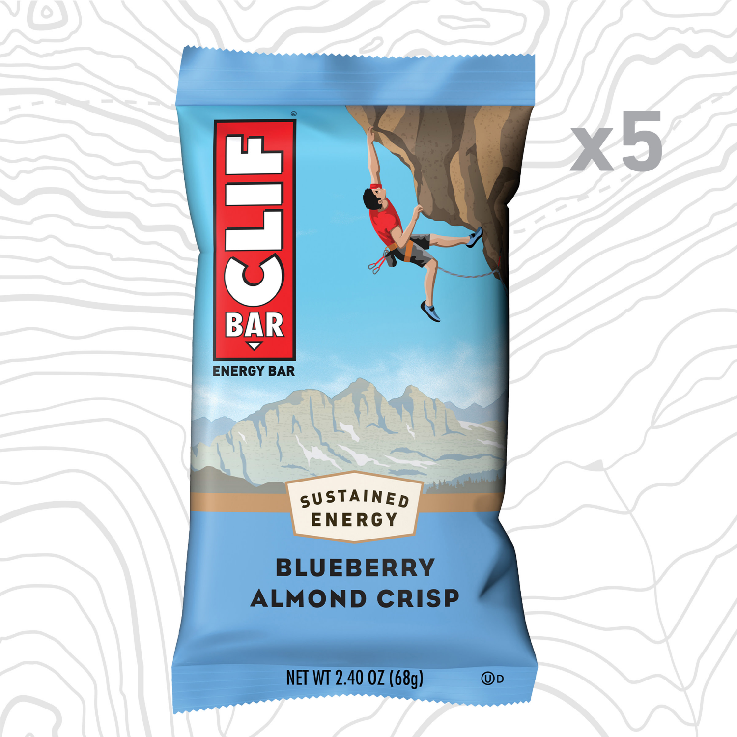 slide 4 of 8, CLIF BAR - Blueberry Almond Crisp - Made with Organic Oats - Energy Bars - Non-GMO - Plant Based Protein Bars (5 Pack), 5 ct