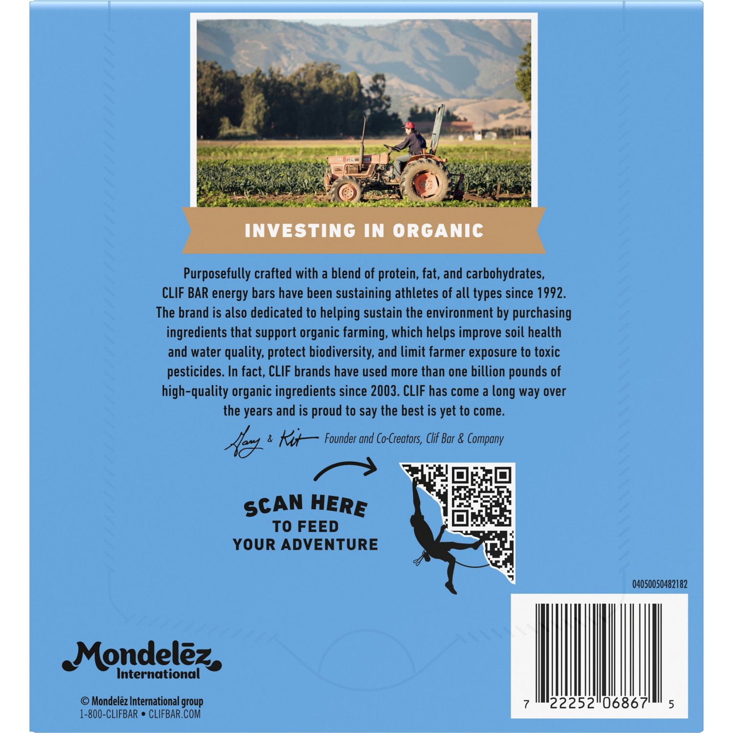 slide 8 of 8, CLIF BAR - Blueberry Almond Crisp - Made with Organic Oats - Energy Bars - Non-GMO - Plant Based Protein Bars (5 Pack), 5 ct