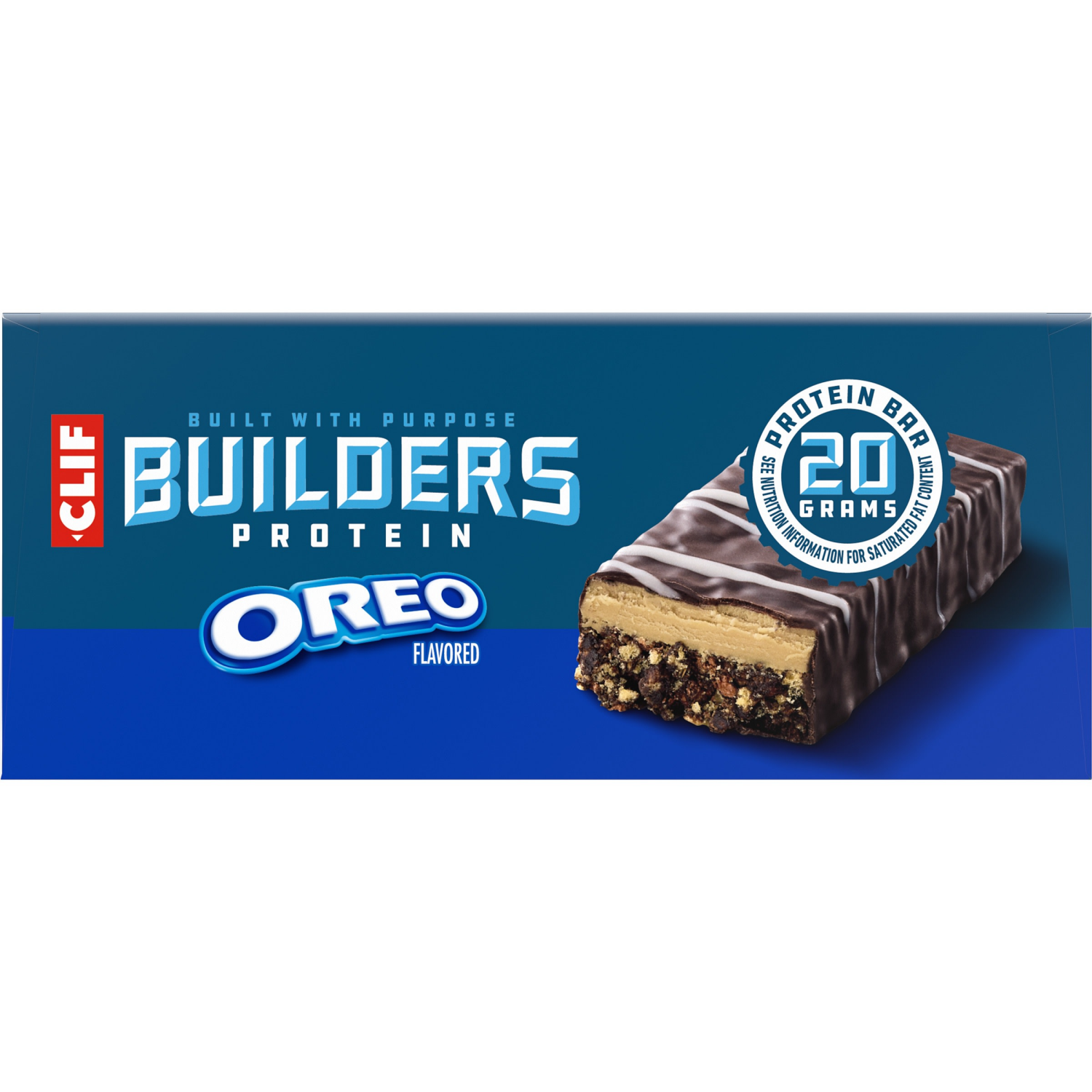 slide 2 of 8, CLIF Builders CLIF BUILDERS OREO-Flavored Protein Bar, Non-GMO, Gluten Free, Low Glycemic - 2.4 oz. (6 Pack), 6 ct