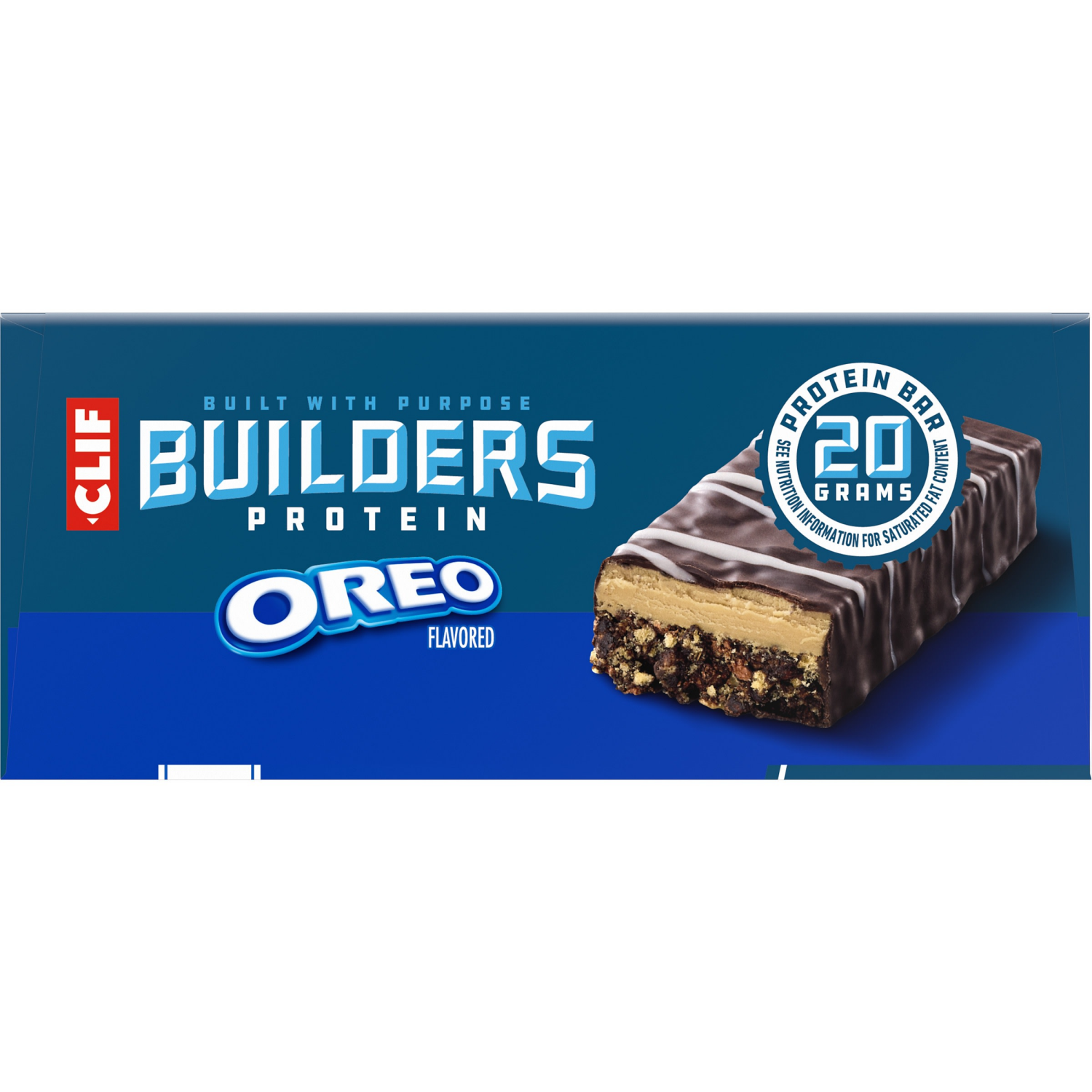 slide 4 of 8, CLIF Builders CLIF BUILDERS OREO-Flavored Protein Bar, Non-GMO, Gluten Free, Low Glycemic - 2.4 oz. (6 Pack), 6 ct