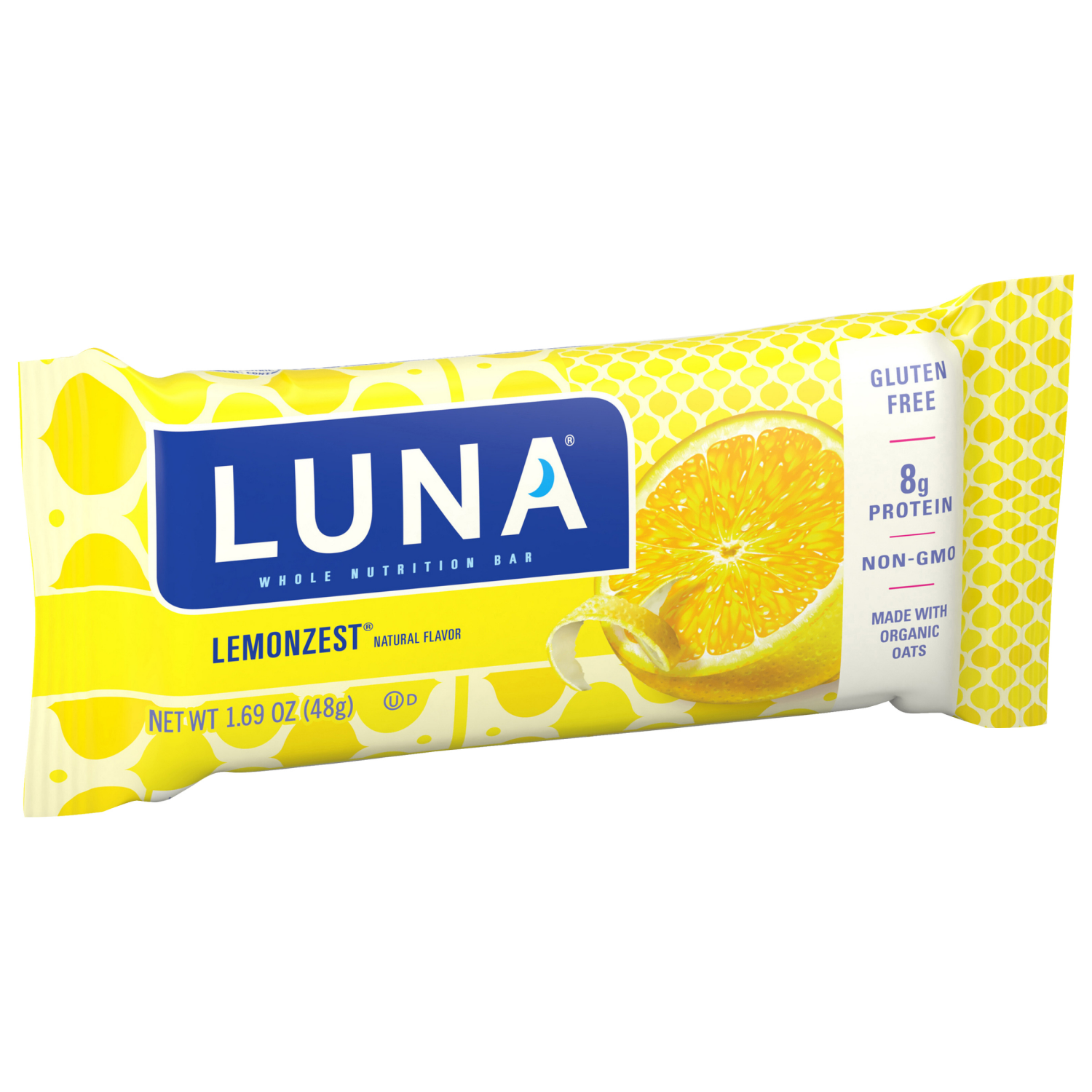 slide 2 of 2, LUNA Bar - LemonZest Flavor - Gluten Free Snack Bars - Non-GMO - Protein Bars - Made with Organic Oats (1 Count), 1.69 oz