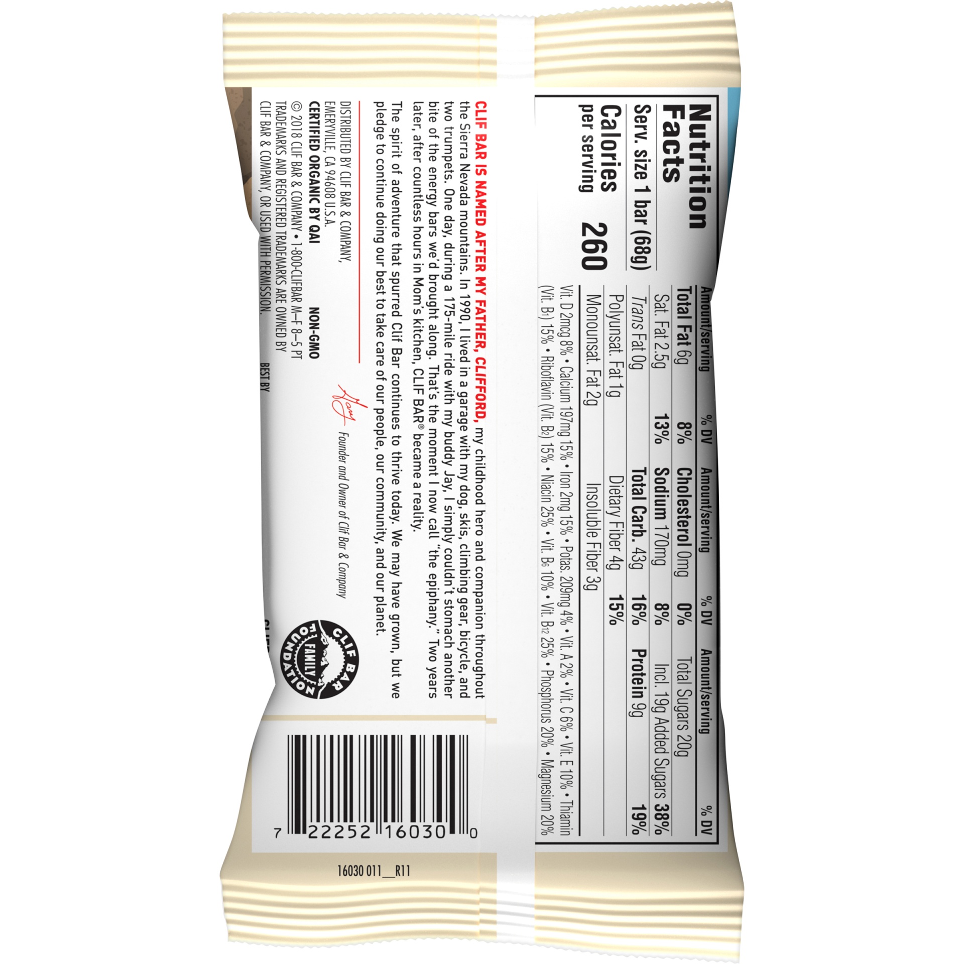 slide 4 of 6, CLIF Coconut Chocolate Chip Bar, 2.4 oz